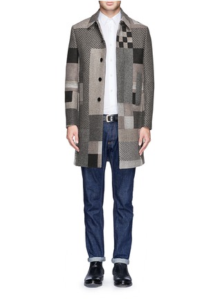 Main View - Click To Enlarge - VALENTINO GARAVANI - Jigsaw straight wool coat