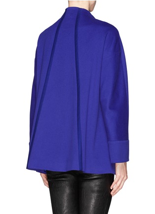 Back View - Click To Enlarge - ARMANI COLLEZIONI - 'Caban' wool asymmetric zip jacket
