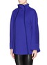 Front View - Click To Enlarge - ARMANI COLLEZIONI - 'Caban' wool asymmetric zip jacket
