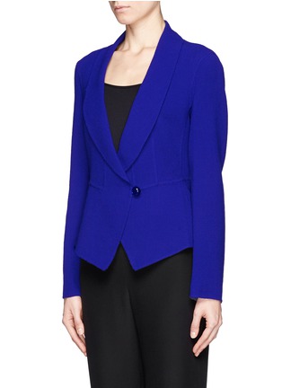 Front View - Click To Enlarge - ARMANI COLLEZIONI - Shawl collar wool peplum jacket