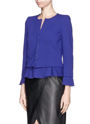 Front View - Click To Enlarge - ARMANI COLLEZIONI - Structured peplum jacket