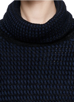 Detail View - Click To Enlarge - ARMANI COLLEZIONI - Basket weave wool blend turtle neck top