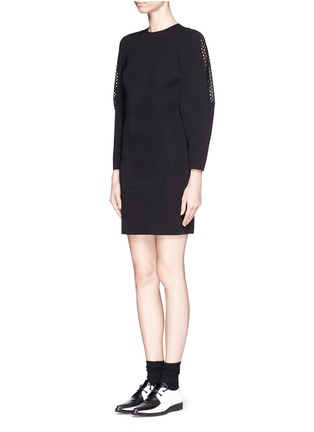 Front View - Click To Enlarge - STELLA MCCARTNEY - Wicker lace trim sheath dress