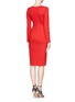 Back View - Click To Enlarge - ARMANI COLLEZIONI - Ruche waistband knit dress
