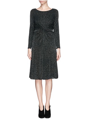 Main View - Click To Enlarge - ARMANI COLLEZIONI - Metallic shimmer tie front dress