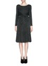 Main View - Click To Enlarge - ARMANI COLLEZIONI - Metallic shimmer tie front dress