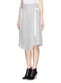 Front View - Click To Enlarge - SACAI - Chiffon insert pleat front felt shorts