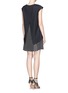Back View - Click To Enlarge - THAKOON - Drape wool and floral print silk dress