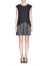 Main View - Click To Enlarge - THAKOON - Drape wool and floral print silk dress