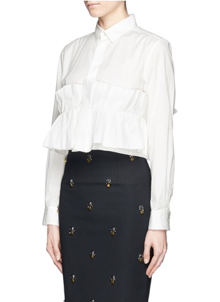 Front View - Click To Enlarge - TOGA ARCHIVES - Ruffle panel cropped shirt