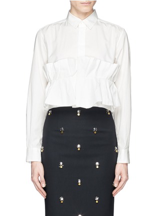 Main View - Click To Enlarge - TOGA ARCHIVES - Ruffle panel cropped shirt