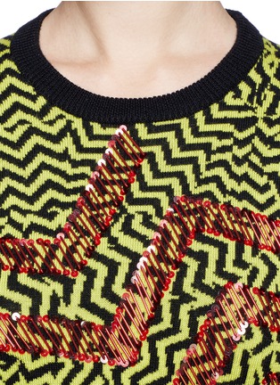 Detail View - Click To Enlarge - KENZO - Beaded zigzag print sweater