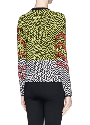 Back View - Click To Enlarge - KENZO - Beaded zigzag print sweater