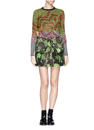 Figure View - Click To Enlarge - KENZO - Beaded zigzag print sweater