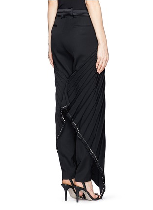 Back View - Click To Enlarge - ELLERY - 'Ahura' satin tie wool pleat apron skirt