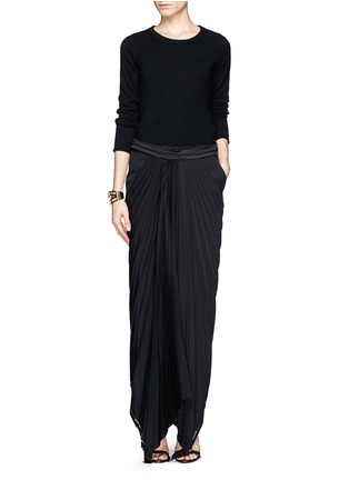 Figure View - Click To Enlarge - ELLERY - 'Ahura' satin tie wool pleat apron skirt