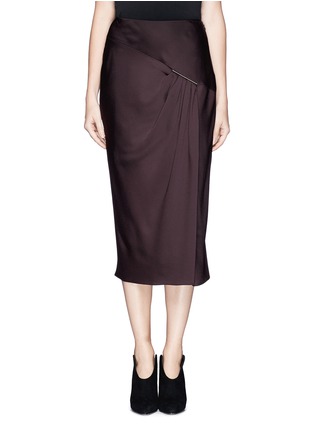 Main View - Click To Enlarge - JASON WU - Pleat front open slit satin skirt