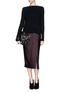 Figure View - Click To Enlarge - JASON WU - Pleat front open slit satin skirt
