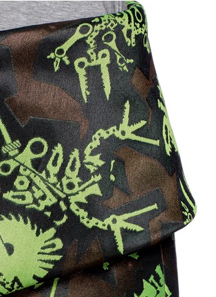 Detail View - Click To Enlarge - KENZO - Monster print jacquard foldover skirt