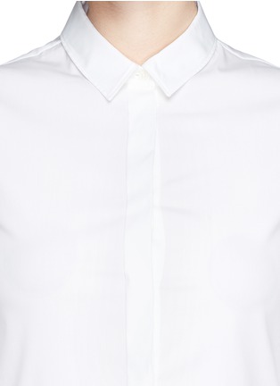 Detail View - Click To Enlarge - NEIL BARRETT - Pleat hem poplin shirt