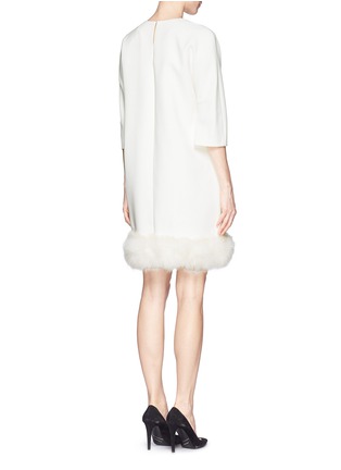 Back View - Click To Enlarge - VICTORIA BECKHAM - Chain feather hem crepe dress
