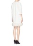 Back View - Click To Enlarge - VICTORIA BECKHAM - Chain feather hem crepe dress