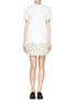 Figure View - Click To Enlarge - TANYA TAYLOR - 'Anna' symbol print python embossed leather skirt