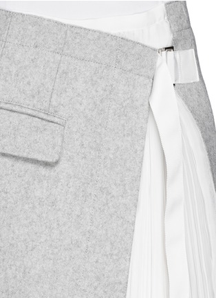Detail View - Click To Enlarge - SACAI - Plissé pleat chiffon felt wrap skirt