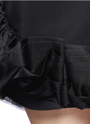 Detail View - Click To Enlarge - VICTORIA BECKHAM - Ruffle organza hem crepe dress