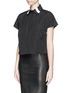 Front View - Click To Enlarge - TANYA TAYLOR - 'Robbie' neck trim blouse