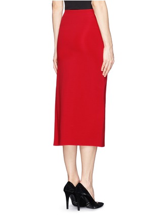 Back View - Click To Enlarge - VICTORIA BECKHAM - Asymmetric pleat stretch jersey midi skirt