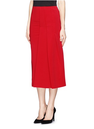 Front View - Click To Enlarge - VICTORIA BECKHAM - Asymmetric pleat stretch jersey midi skirt