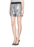 Front View - Click To Enlarge - NO.21 - 'Boxer' metallic sequin shorts