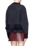 Back View - Click To Enlarge - SACAI - Houndstooth wool blend fringe sweater