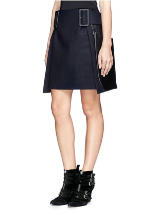 Front View - Click To Enlarge - TOGA ARCHIVES - Faux leather felt skirt 