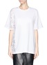 Main View - Click To Enlarge - NO.21 - Asymmetric lace T-shirt