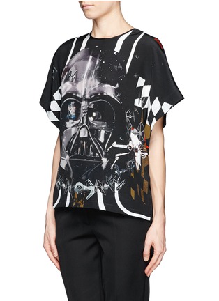 Front View - Click To Enlarge - PREEN BY THORNTON BREGAZZI - Star Wars print silk T-shirt