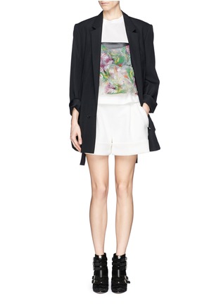 Figure View - Click To Enlarge - TOGA ARCHIVES - Floral print sheer drape jersey top