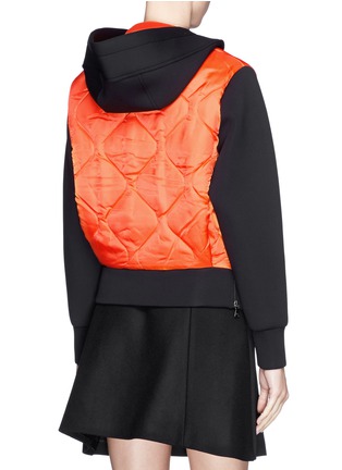 Back View - Click To Enlarge - NEIL BARRETT - Quilted body bonded jersey hoodie