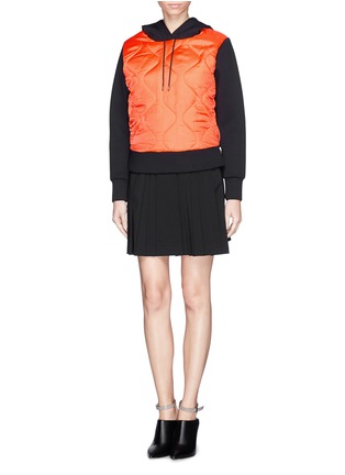 Figure View - Click To Enlarge - NEIL BARRETT - Quilted body bonded jersey hoodie