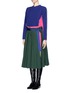 Figure View - Click To Enlarge - SACAI - Wool sweater pleat skirt shirt dress