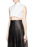 Front View - Click To Enlarge - NEIL BARRETT - Cropped poplin sleeveless shirt