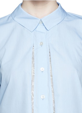 Detail View - Click To Enlarge - THAKOON - Lace insert cotton shirt