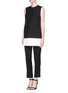 Figure View - Click To Enlarge - VICTORIA, VICTORIA BECKHAM - Wool sateen tunic and pants set