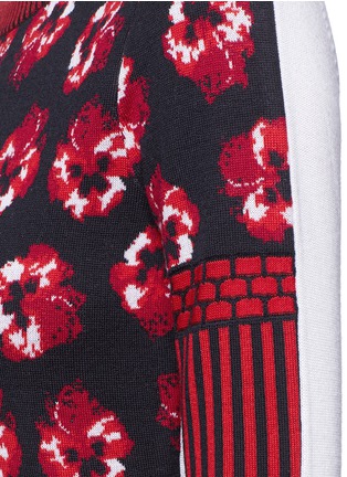 Detail View - Click To Enlarge - PRABAL GURUNG - Floral and stripe pattern wool sweater