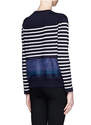 Back View - Click To Enlarge - SACAI LUCK - Sheer panel stripe sweater