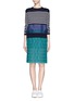 Figure View - Click To Enlarge - SACAI LUCK - Sheer panel stripe sweater
