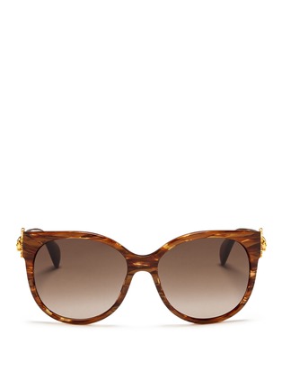 Main View - Click To Enlarge - ALEXANDER MCQUEEN - Sunray skull acetate sunglasses