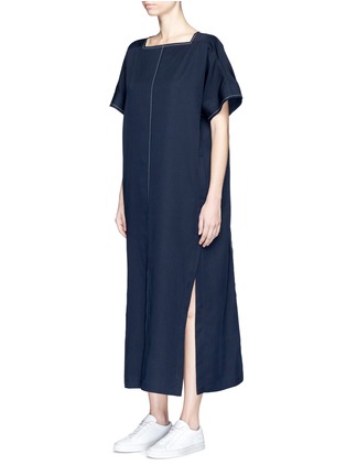 Front View - Click To Enlarge - FFIXXED STUDIOS - 'Ayako' contrast stitch maxi T-shirt dress