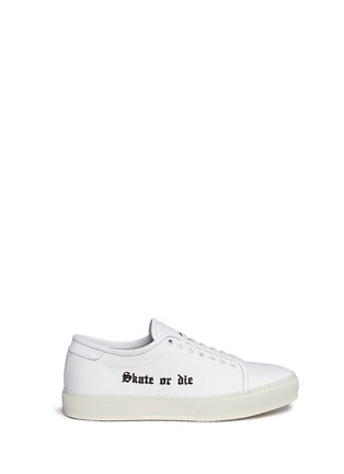 Main View - Click To Enlarge - JOSHUA SANDERS - 'Skate or Die' embroidered canvas sneakers